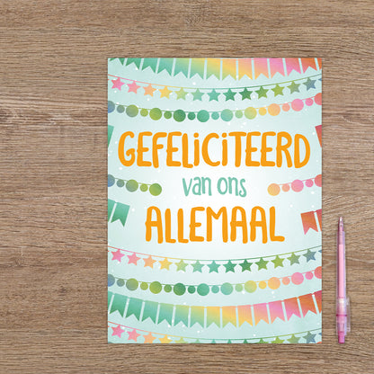 XL Kaart - Gefeliciteerd van ons allemaal