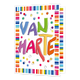 XL kaart - Van harte - Formaat: Groot - Vorm: Staand - Felicitatiekaart - Op deze wenskaart staan lijnen in diverse kleuren met in het midden de tekst: "Van harte". - Snelwenskaart