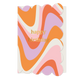 Happy birthday - Formaat: Standaard - Vorm: Staand - Verjaardagskaart - Op deze wenskaart staan lijnen in de kleuren oranje, wit, paars, roze en rood, met in het midden de tekst: "Happy birthday". - Snelwenskaart