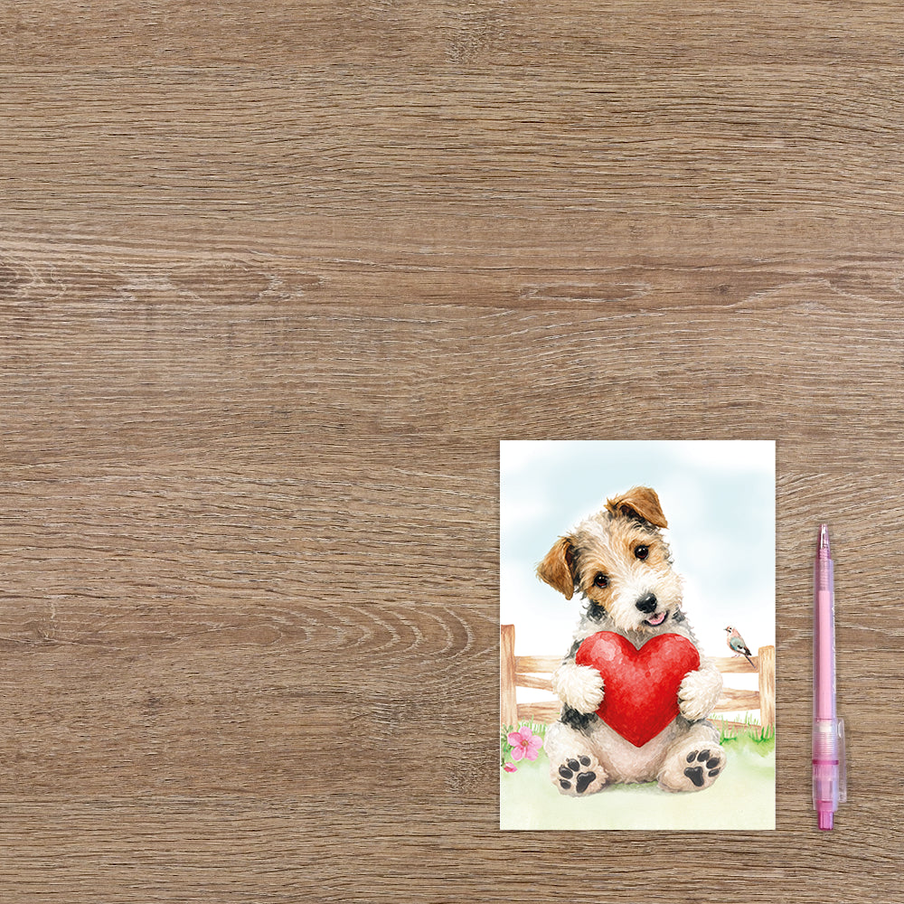 Hond met rood hart
