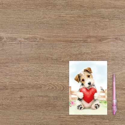 Hond met rood hart