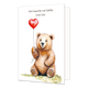 Een kaartje vol liefde voor jou - Formaat: Standaard - Vorm: Staand - Liefdeskaart - Op deze wenskaart staat een beer die een hartjesballon vast houdt met daarboven de tekst: "Een kaartje vol liefde voor jou". - Snelwenskaart