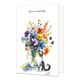 Fijne verjaardag - Formaat: Standaard - Vorm: Staand - Verjaardagskaart - Op deze wenskaart staat een vaas met een bos bloemen en een kat ernaast. Daarboven staat de tekst: "Fijne verjaardag". - Snelwenskaart