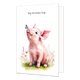 Big birthday hug - Formaat: Standaard - Vorm: Staand - Verjaardagskaart - Op deze wenskaart staat een varkentje met een vlinder op zijn nieuw en daarboven de tekst: "Big birthday hug". - Snelwenskaart