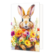 Gefeliciteerd van ons - Formaat: Standaard - Vorm: Staand - Felicitatiekaart - Op deze wenskaart staan drie giraffen. Alle drie de giraffen hebben een bloem in de mond. De twee grote giraffen dragen ook een gekleurde bril. Boven de giraffen staat in het zwart de tekst 'gefeliciteerd van ons'. - Snelwenskaart