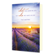 Op deze wenskaart staat een uitgestrekt, paars bloeiend lavendelveld met een stenen ruïne onder een warme zonsondergang. Boven het landschap staat de tekst "IT'S NOT what WE HAVE IN LIFE BUT who WE HAVE IN LIFE THAT MATTERS" in een combinatie van sierlijke oranje letters en strakke blauwe hoofdletters. De gouden lichtinval van de zon die achter de horizon verdwijnt, verlicht het veld en de lucht op een sfeervolle manier. Het gehele beeld ademt een rustige, landelijke en betekenisvolle sfeer uit.