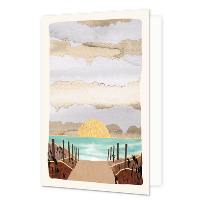Beach side - Formaat: Standaard - Vorm: Staand - Blanco kaart - Op deze wenskaart staan duinen die uitkijken op het water. - Snelwenskaart