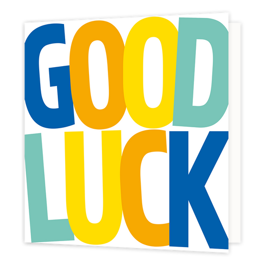 Good luck - Formaat: Normaal - Vorm: Vierkant - Succes kaart - Op deze wenskaart staat de tekst: "Good luck". - Snelwenskaart