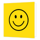 Smiley - Formaat: Standaard - Vorm: Vierkant - Blanco kaart - Op deze wenskaart staat een grote gele smiley. - Snelwenskaart
