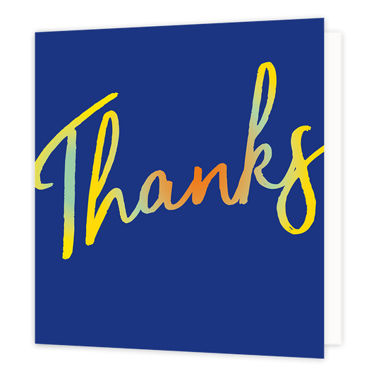 Thanks - Formaat: Normaal - Vorm: Vierkant - Bedankkaart - Op deze wenskaart staat de tekst: "Thanks". - Snelwenskaart