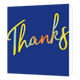 Thanks - Formaat: Standaard - Vorm: Vierkant - Bedankkaart - Op deze wenskaart staat de tekst: "Thanks". - Snelwenskaart