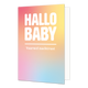 Hallo baby - Formaat: Standaard - Vorm: Staand - Geboortekaart - Op deze wenskaart staat de tekst: "Hallo baby vaarwel nachtrust" op een achtergrond met de kleuren rood, geel, paars, blauw en oranje. - Snelwenskaart