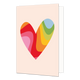 Hart - Formaat: Standaard - Vorm: Staand - Blanco kaart - Op deze wenskaart staat een groot hart in regenboogkleuren, op een witte achtergrond. - Snelwenskaart