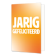 Jarig gefeliciteerd - Formaat: Standaard - Vorm: Staand - Verjaardagskaart - Op deze wenskaart staat de tekst: "Jarig gefeliciteerd" op een oranje / gele achtergrond. - Snelwenskaart