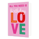 All you need is birthday love - Formaat: Standaard - Vorm: Staand - Felicitatiekaart - Op deze wenskaart staat de tekst: "All you need is birthday love". - Snelwenskaart