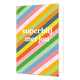 Superblij met jou - Formaat: Standaard - Vorm: Staand - Complimentenkaart - Op deze wenskaart staan lijnen in de kleuren roze, groen, blauw, oranje, geel en rood, met in het midden de tekst: "Superblij met jou". - Snelwenskaart