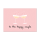 Postcard To the happy couple - 10 stuks - Formaat: Standaard - Vorm: Liggend - Postcards - Op deze postcard staat de tekst: "To the happy couple" met twee champagneglazen erboven. - Snelwenskaart