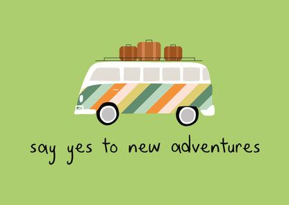 Postcard Say yes to new adventures - 10 stuks
