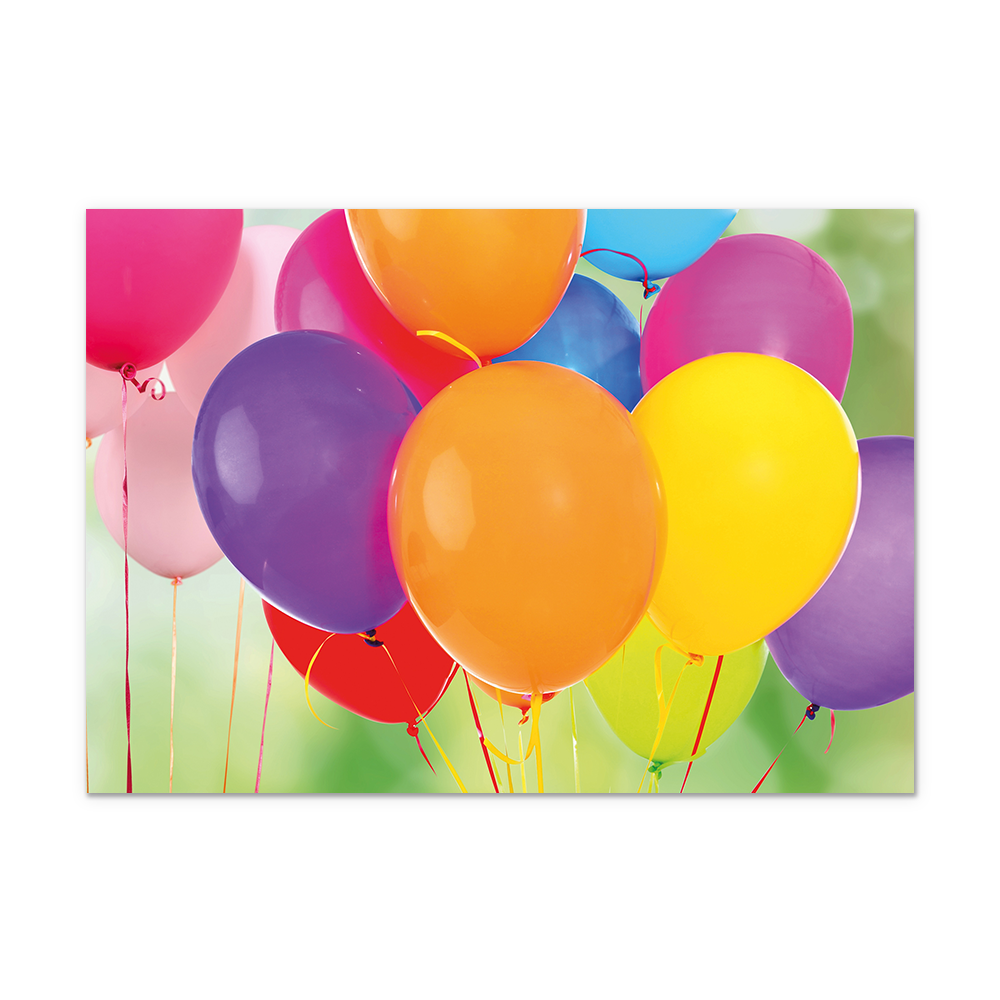 Postcard Ballonnen - 10 stuks - Formaat: Normaal - Vorm: Liggend - Postcards - Op deze psotcard staan ballonnen in de kleuren roze, paars, geel, oranje en blauw. - Snelwenskaart