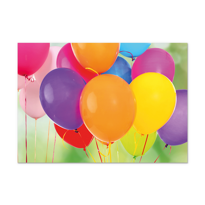 Postcard Ballonnen - 10 stuks - Formaat: Normaal - Vorm: Liggend - Postcards - Op deze psotcard staan ballonnen in de kleuren roze, paars, geel, oranje en blauw. - Snelwenskaart