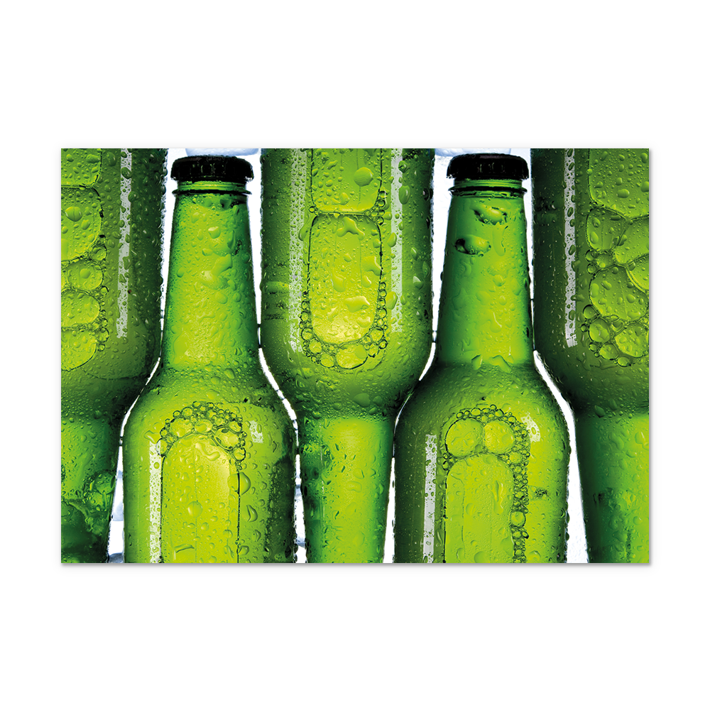 Postcard Bierflesjes - 10 stuks - Formaat: Normaal - Vorm: Liggend - Postcards - Op deze postcard staan vijf groene bierflesjes. - Snelwenskaart