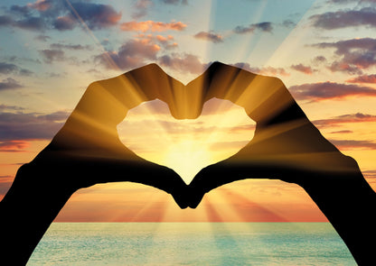 Postcard Handen in hart - 10 stuks