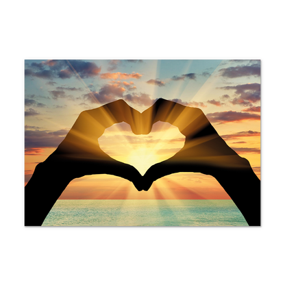 Postcard Handen in hart - 10 stuks