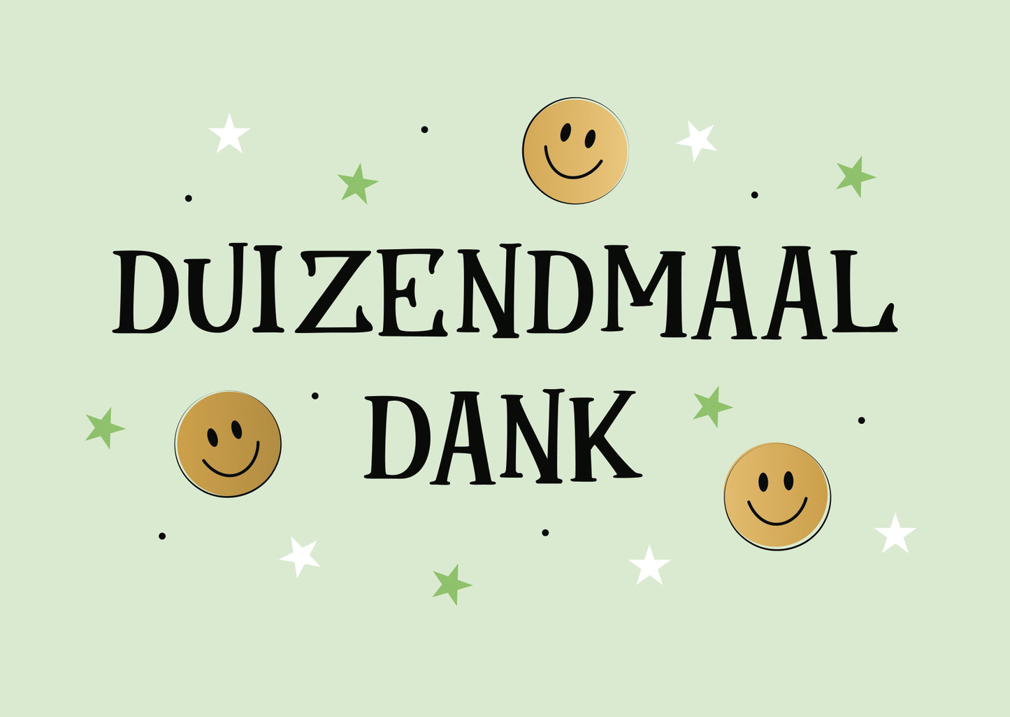 Postcard Duizendmaal dank - 10 stuks