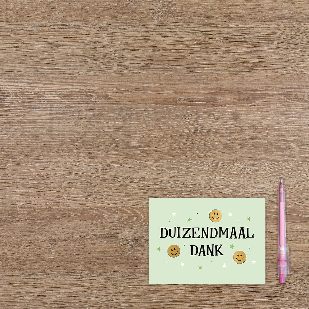 Postcard Duizendmaal dank - 10 stuks