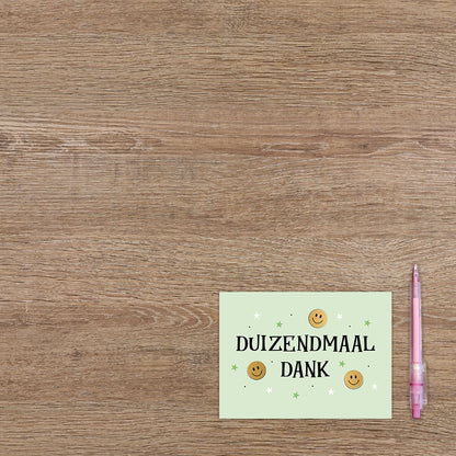 Postcard Duizendmaal dank - 10 stuks