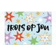 Postcard Trots op jou - 10 stuks - Formaat: Standaard - Vorm: Liggend - Postcards - Op deze postcard staat de tekst: "Trots op jou" omringt door sterren in diverse kleuren. - Snelwenskaart