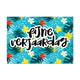 Postcard Fijne verjaardag - 10 stuks - Formaat: Standaard - Vorm: Liggend - Postcards - Op deze postcard staat de tekst: "Fijne verjaardag" omringt door groene en witte bladeren en gele, witte en rode bloemen. - Snelwenskaart