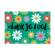 Postcard Dank je wel - 10 stuks - Formaat: Standaard - Vorm: Liggend - Postcards - Op deze postcard staat de tekst: "Dank je wel" omringt door getekende bloemen in diverse kleuren. - Snelwenskaart