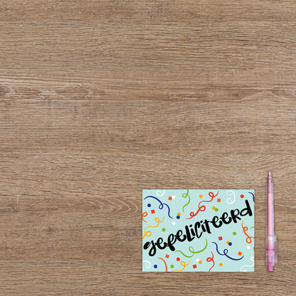 Postcard Gefeliciteerd - 10 stuks