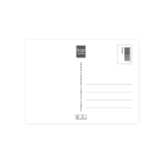 Postcard Vogel in bloemenveld - 10 stuks