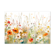 Postcard Bloemenveld - 10 stuks - Formaat: Standaard - Vorm: Liggend - Postcards - Op deze postkaart staat een sfeervolle aquarel van een uitgestrekt veld met wilde bloemen. De voorgrond is gevuld met gedetailleerde bloemen in warme tinten zoals oranje, wit en zachtrood, terwijl de achtergrond overgaat in een lichte, witte hemel met fijne, omhoogreikende stengels en grassen. De waterverftechniek zorgt voor zachte kleurovergangen en een luchtig, natuurlijk gevoel. - Snelwenskaart