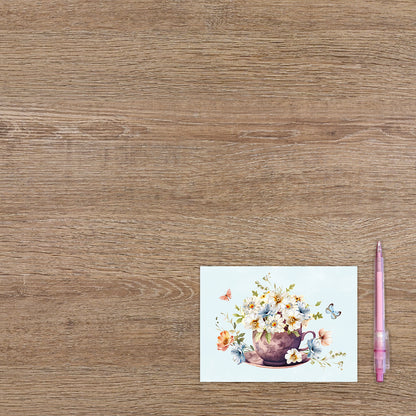 Postcard Bloemen en vlinder - 10 stuks