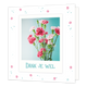 Dank je wel - Formaat: Standaard - Vorm: Vierkant - Bedankkaart - Op deze wenskaart staan roze bloemen met daaronder de tekst: "Dank je wel". - Snelwenskaart