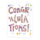 XL kaart - Congratulations! - Formaat: Groot - Vorm: Staand - Felicitatiekaart - Op deze wenskaart staat de tekst: "Congratulations!". - Snelwenskaart