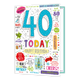 XL kaart - 40 today - Formaat: Groot - Vorm: Staand - Verjaardagskaart - Op deze wenskaart staan teksten als: "40 today", "Happy birthday" en "40 and awesome". - Snelwenskaart