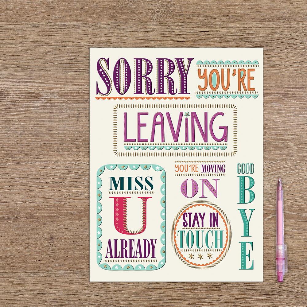 XL kaart - Sorry You're leaving