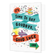 XL kaart - Time to say goodbye - Formaat: Groot - Vorm: Staand - Afscheidskaart - Op deze wenskaart staat een vliegtuig en een helikopter die de tekst: "It's time to say goodbye, good luck and" omringen. - Snelwenskaart