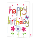 XL kaart - Happy Birthday - Formaat: Groot - Vorm: Staand - Verjaardagskaart - Op deze wenskaart staat de tekst: "Happy birthday" omringt door bloemen. - Snelwenskaart