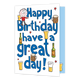 XL kaart - Happy birthday have a great day - Formaat: Groot - Vorm: Staand - Verjaardagskaart - Op deze wenskaart staat de tekst: "Happy birthday have a great day!" omringt door biertjes. - Snelwenskaart
