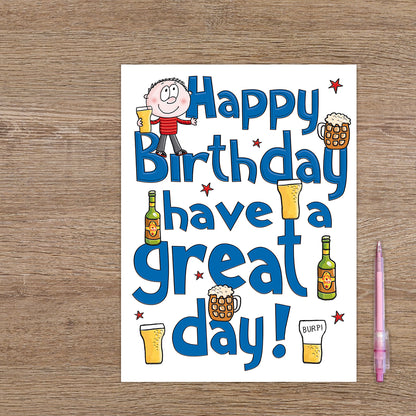 XL kaart - Happy birthday have a great day