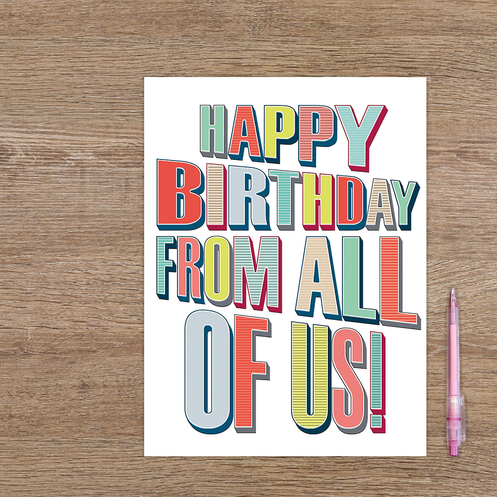 XL kaart - Happy birthday from all of us!