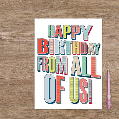 XL kaart - Happy birthday from all of us!