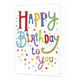 XL kaart - Happy Birthday to you - Formaat: Groot - Vorm: Staand - Verjaardagskaart - Op deze wenskaart staat de tekst: "Happy birthday to you" omringt door sterren. - Snelwenskaart