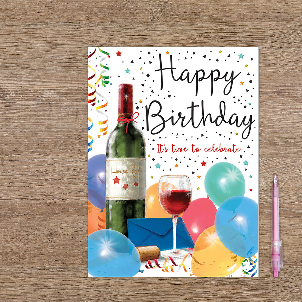 XL kaart - Happy birthday it's time to celebrate