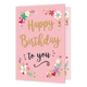 XL kaart - Happy birthday to you - Formaat: Groot - Vorm: Staand - Verjaardagskaart - Op deze wenskaart staat de tekst: "Happy birthday to you" omringt door bloemen. - Snelwenskaart